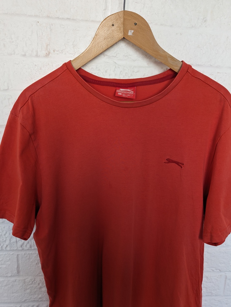 Slazenger Crew Neck T Shirt - Size L - Coral - Cotton - P2P 22" - Picture 6 of 7